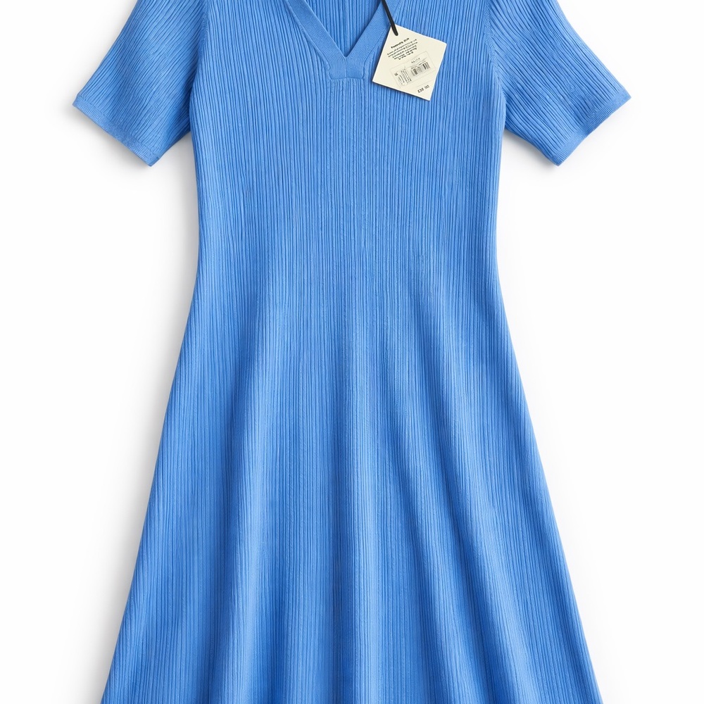 Ava & Viv Blue Ribbed Dress